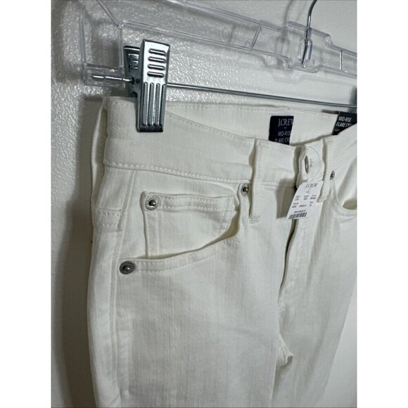 J.Crew Women's 24 Mid Rise Flare Crop Off-White Jeans NWT Signature Stretch - Picture 5 of 12